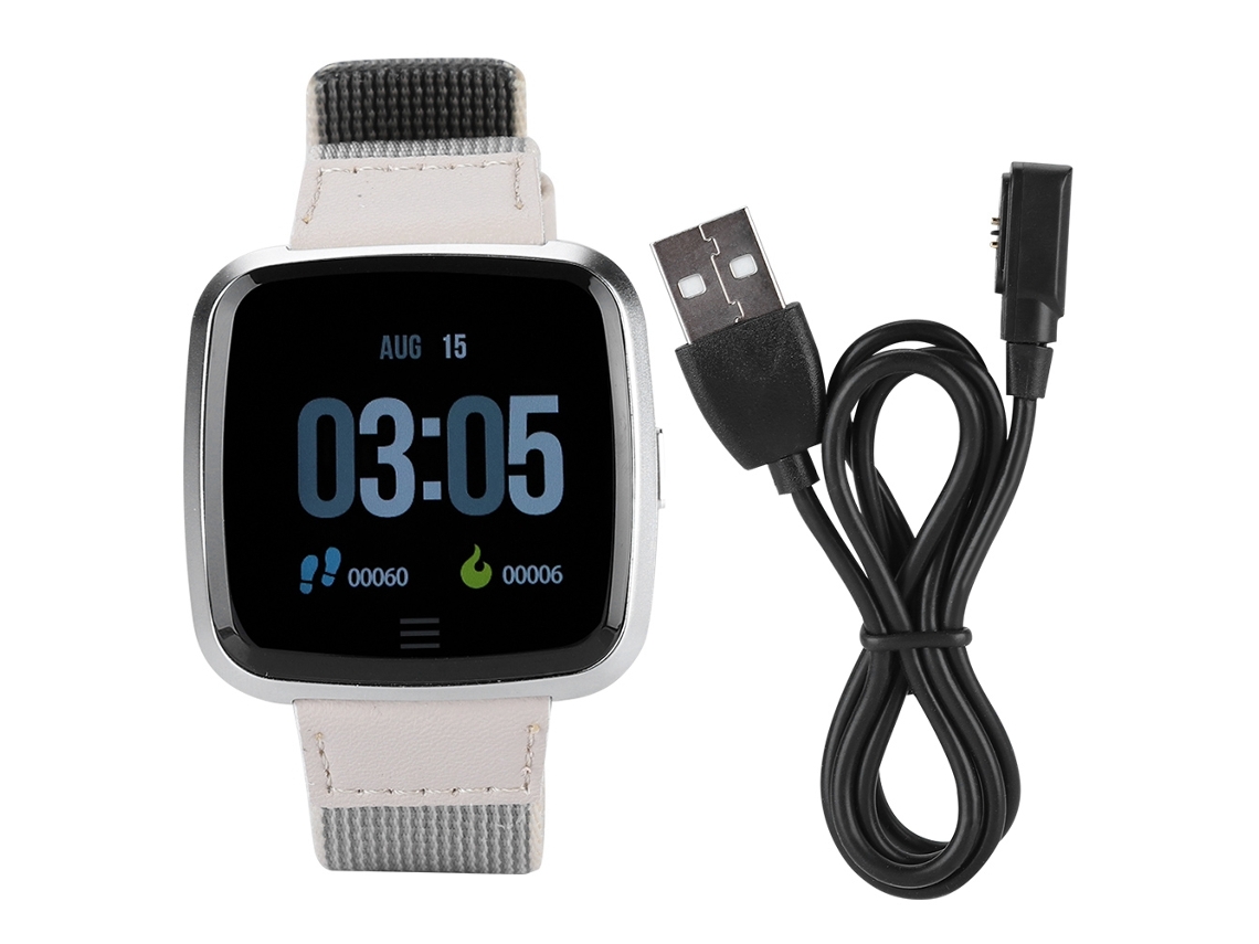 Pulsera Inteligente Con Monitor De Frecuencia Cardíaca, Rastreador De Fitness Y Monitor De Sueño, Correa De Cuero Plateada