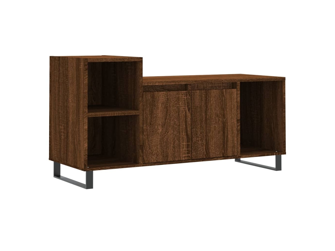 Mueble de TV de madera procesada, color marrón roble, MAISON EXCLUSIVE (100x35x55 cm)