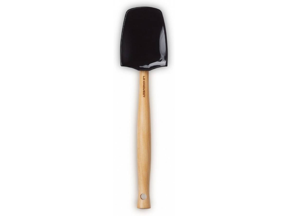 Espátula LE CREUSET (Negro - Madera, Silicona - 28 cm)
