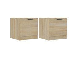 Mesitas de Noche LOVELY HOME Mesinha 2 Pcs 40X39X40 Cm Carvalho Sonoma