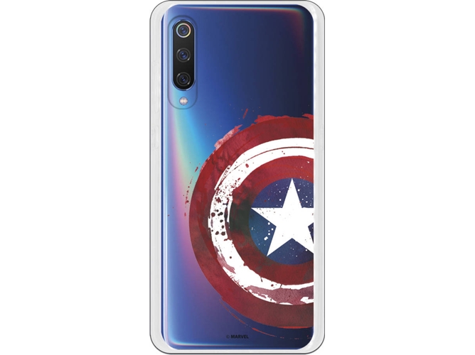Carcasa Xiaomi Mi 9 MARVEL Capitán América Transparente