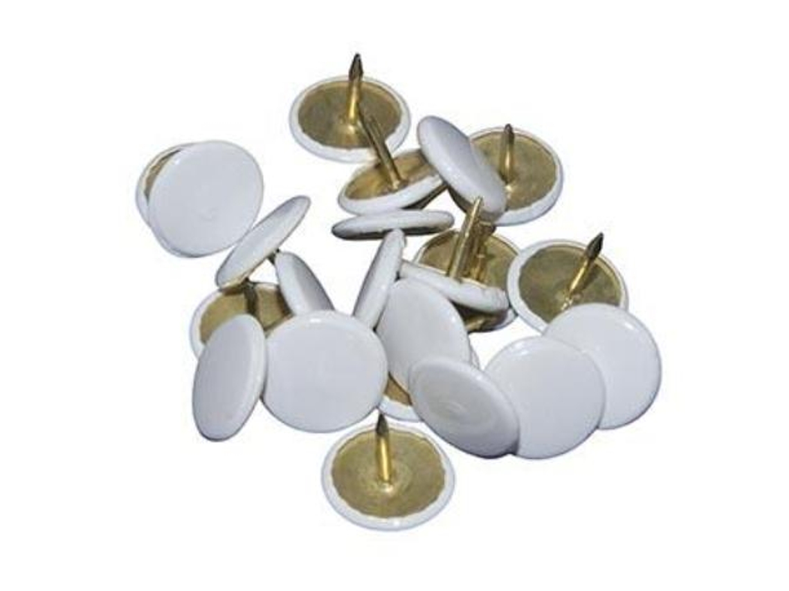 Chinchetas blancas n.5 plastificadas caja 100