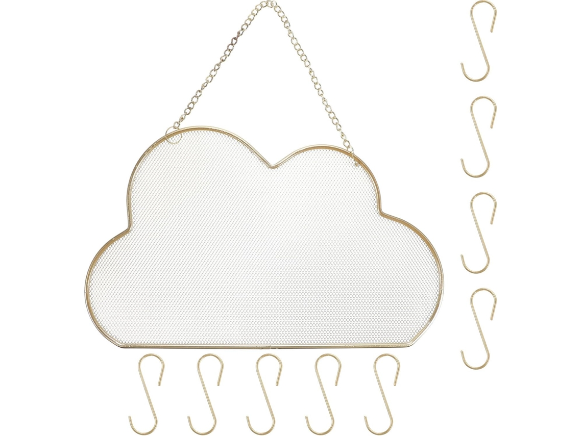 Organizador Joyas Pared Perchero Colgante Metal Dorado Guardar Pendientes Collares Diseño Práctico Resistente