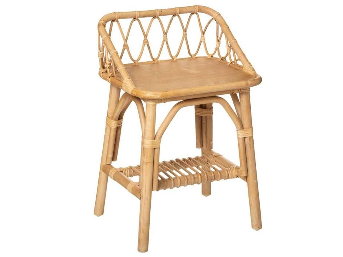 Mesita de noche infantil de ratán Alt. 56 cm beige ATMOSPHERA Createur D'Interieur