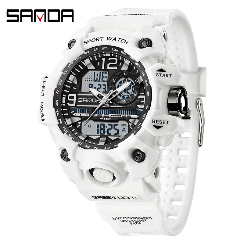 Reloj Deportivo Electrónico Impermeable Con Cronógrafo Y Calendario De Cuarzo (negro).