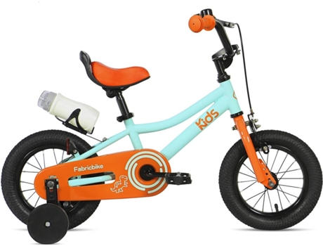 Fabricbike Kids Bicicleta con pedales para niño y ruedines entrenamiento desmontables frenos 12 16 pulgadas 4 colores aqua orange 2