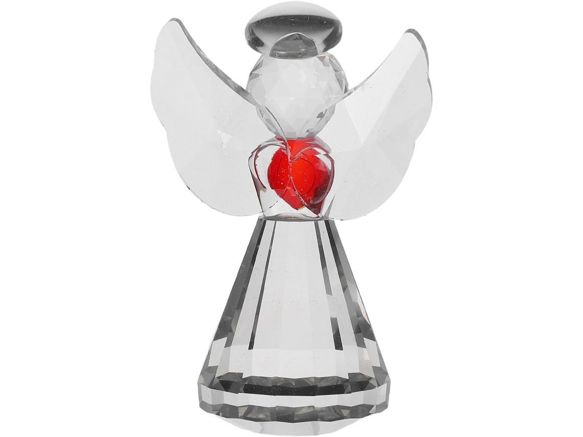 Figura Ángel Guardián Cristal Transparente 8 Adorno Decorativo Hogar Oficina Regalo Madre Valentín Estatua