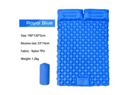 Colchoneta de camping Digitallab ultraligera, inflable con pedal, 190 x 120 cm, Lt09 (azul rey)