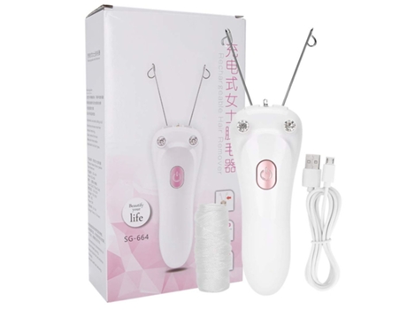 Dispositivo de depilación de hilo eléctrico Depiladora de hilo recargable para mujeres (rosa) ENZONS