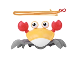 Juguetes De Baño Con Forma De Cangrejo De Dibujos Animados Para Bebés Con Cuerda De Remolque Naranja.