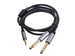 Cable adaptador TRS estéreo a mono de 1 m con conectores divisores para sistemas de audio multimedia Gokoco