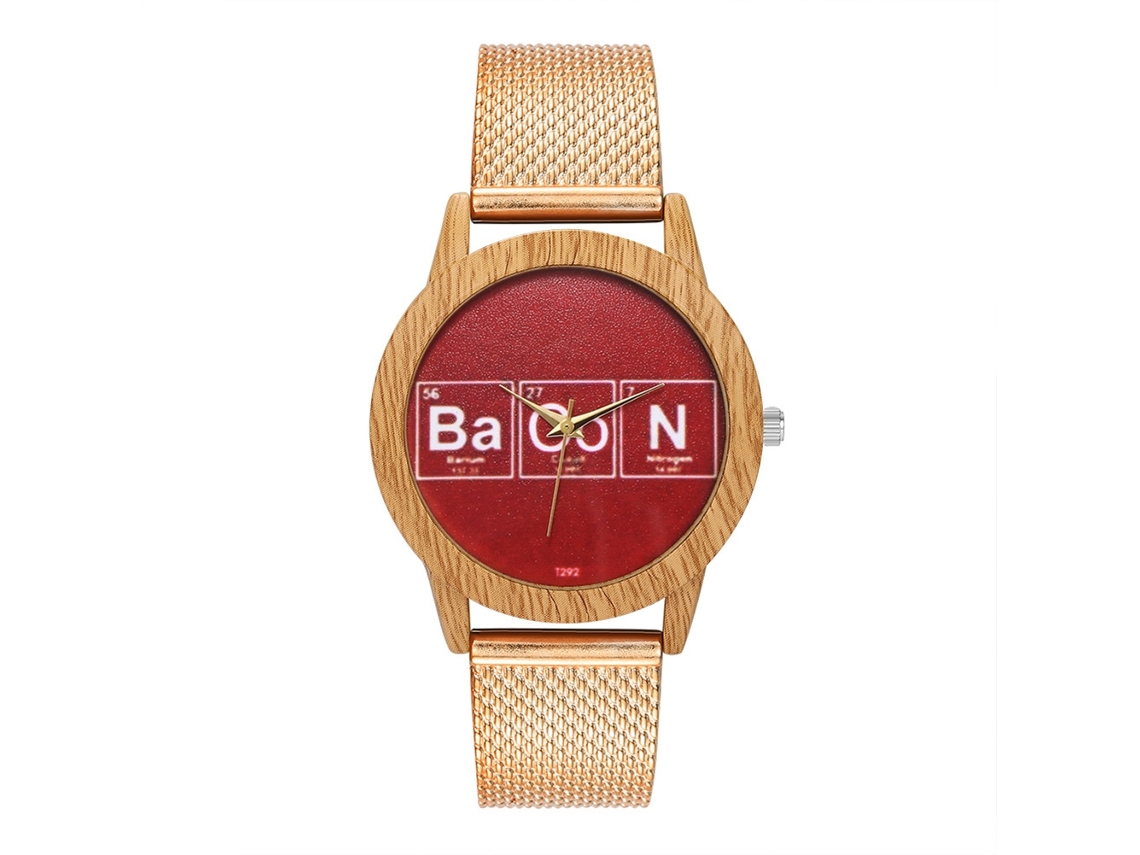 Reloj De Pulsera Unisex De Cuarzo Con Correa De Malla Moda Zhoulianfa Oro Rosa