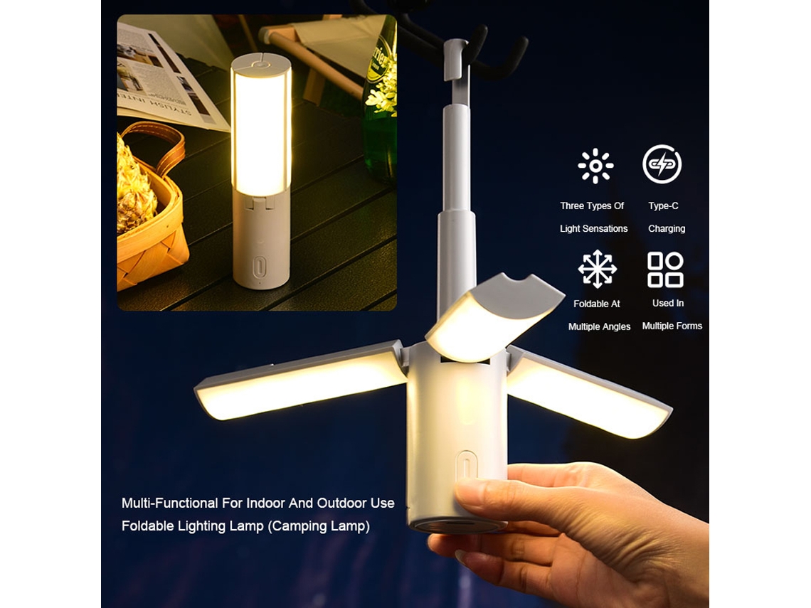 Lámpara De Camping Plegable Multifuncional Para Tiendas De Campaña, Pesca, Senderismo, Estudio, Portátil Con Modos Ajustables.