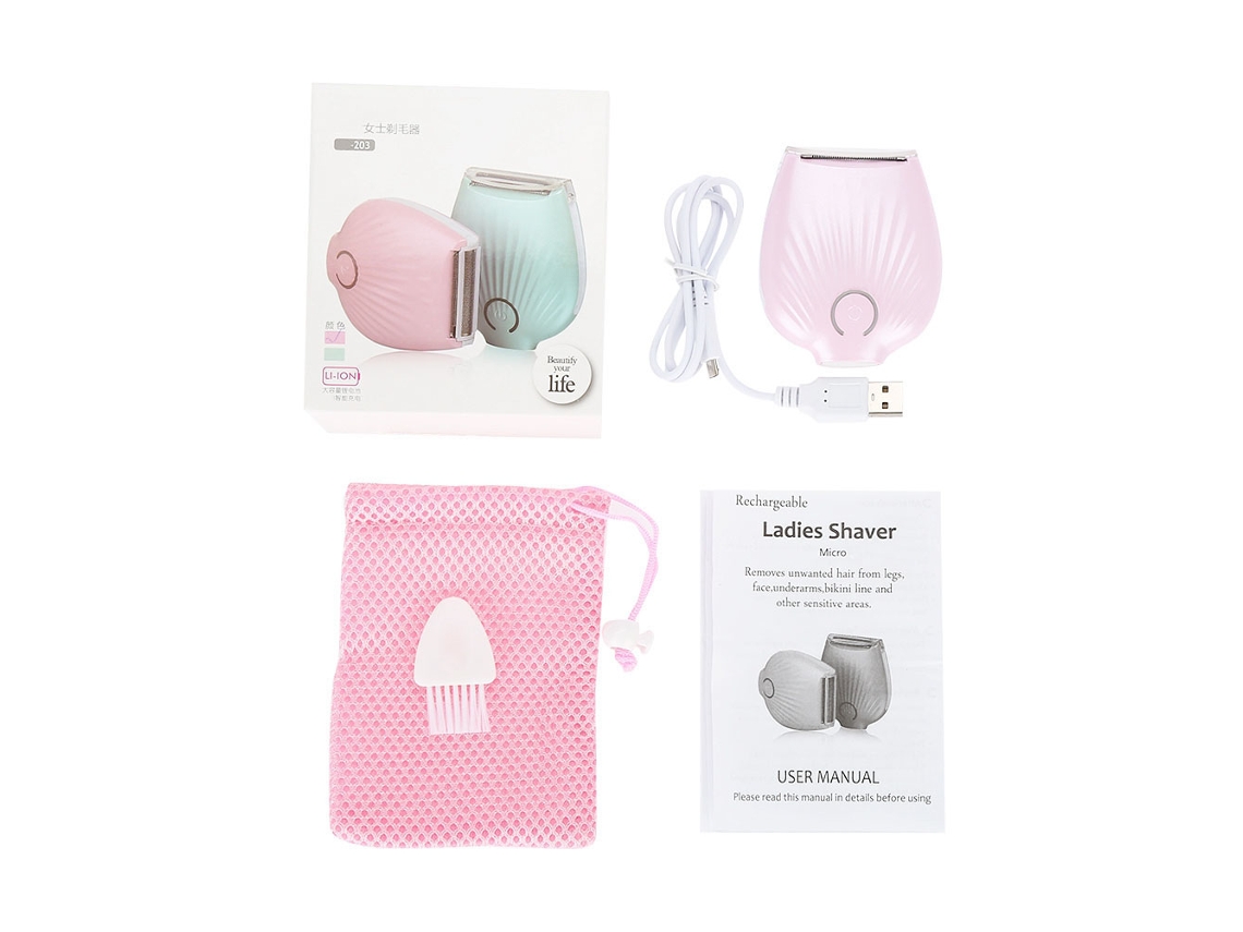 Afeitadora Eléctrica 3 En 1 Para Mujer Depiladora Painless Remover Pelo Rostro Cuerpo Axilas Rosa