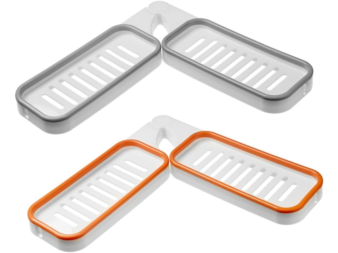 Estante de baño plegable multifuncional de plástico, 2 piezas, para Gokoco