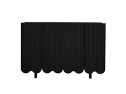 Aparador Moderno - 4 Puertas En Forma De U Con Estantes - Negro