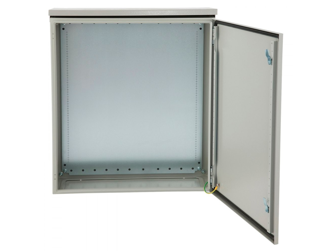 Caja Eléctrica en Acero al Carbono 60x60x30cm IP65 con Placa Interior y Cerradura de Seguridad
