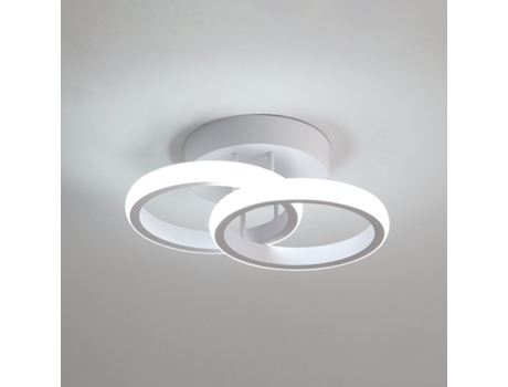 Luz Do Teto Led Moderno Lámpara de Teto de 22 W Design Criativo de 2 Rings Luz Branca Fria de 6000 K para Corredor Varanda Escada