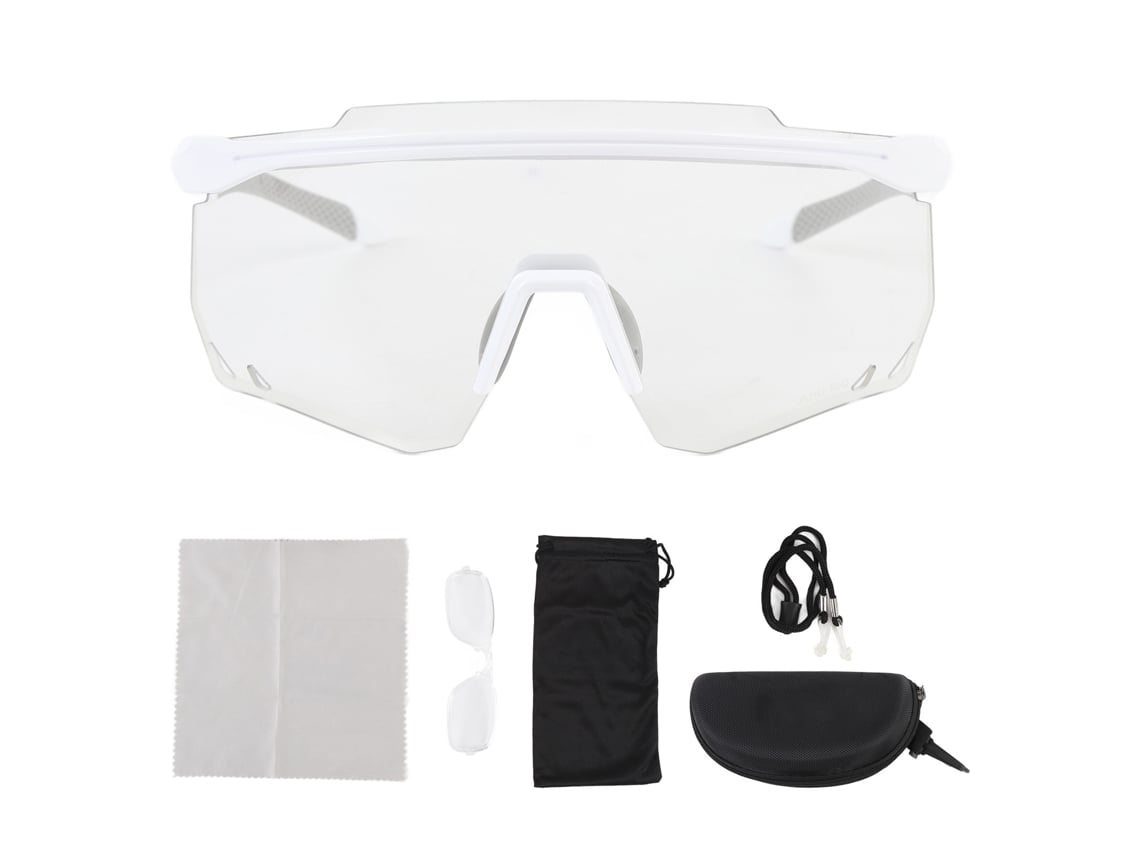 Óculos De Ciclismo Fotochromáticos Tr90 Lente Pc Anti-embaçamento Impermeável A Vento Para Esportes Ao Ar Livre Branco