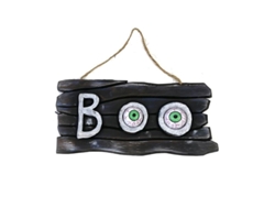 Placa Boo colgante con ojos de 30x15 cm