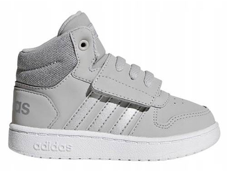 Zapatillas Deportivas Hoops Mid ADIDAS para Bebés (Gris - Material Sintético -22)