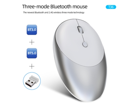 New Inalámbrico Azultooth Three Mode Mouse Rechargeable 2.4G Silent Key Inalámbrico Mouse Pc