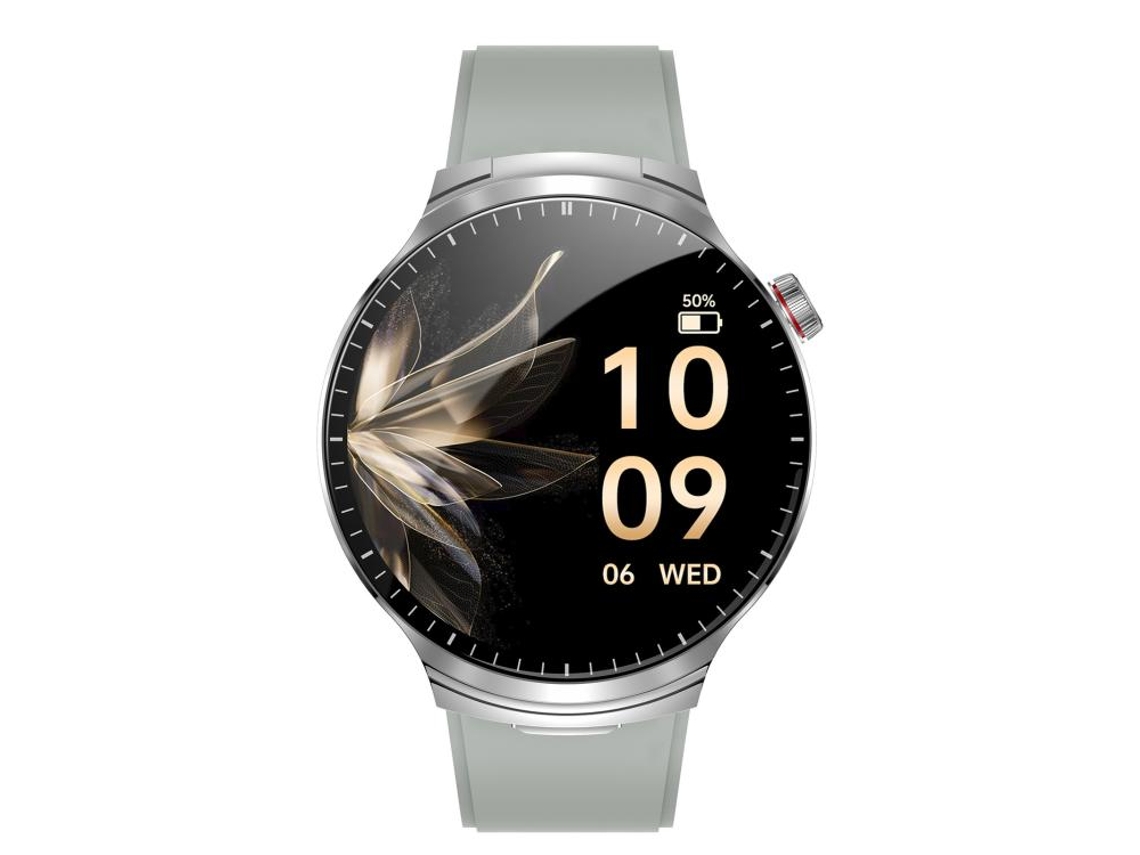 Reloj inteligente 2 en 1 con pantalla redonda de 1,85 pulgadas y tecnología Bluetooth. (Plateado)