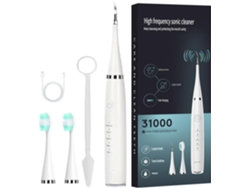 Cepillo de dientes eléctrico Sonic Cleaner Dental 156, antical, para encías sensibles, portátil, Sfushos (blanco, mejorado, 12 cabezales)