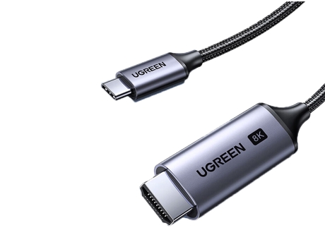 Adaptador UGREEN 90451 Cm565 Tipo-C a HDMI2.1 8K60Hz 12Bit Hdr/3D 240Hz Vrr para Huawei Mate40/P50 S20