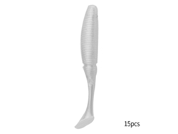 15 Peças/lote Isca Artificial Peixe T Tail 50mm 1g Soft Bait Com Lantejoulas Branco