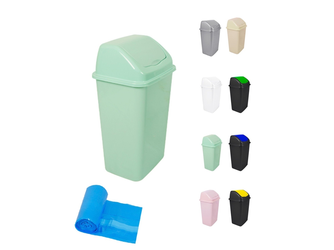 Papelera con tapa basculante 30/50 litros ideal para hogar y oficina verde 30 L bolsas de jardín202