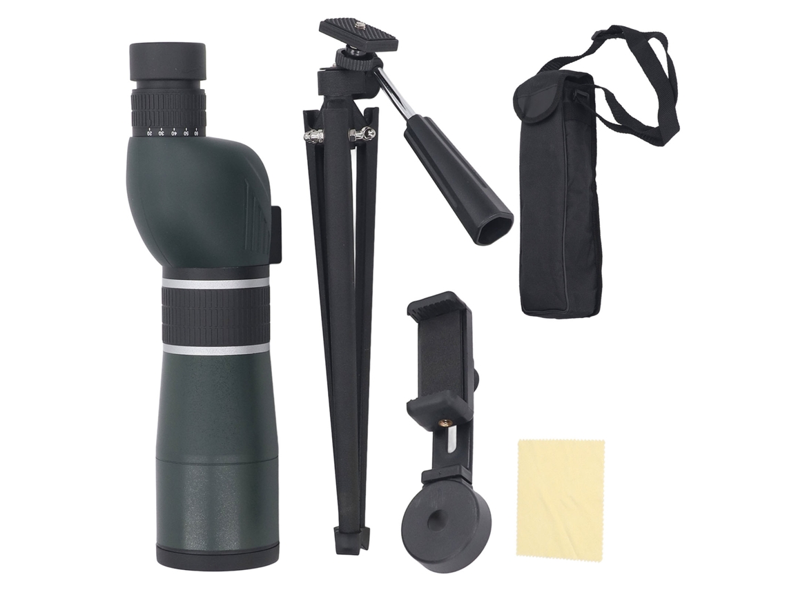 NEVEANCE Monocular telescópico con visión nocturna de poca luz, impermeable, con soporte y clip para teléfono, ideal para observación de aves