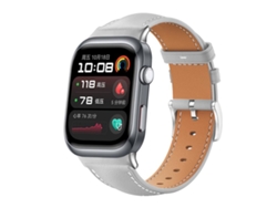 Bracelete Para Huawei Watch D2 - Couro Preto - Cabeça Plana - Textura De Tubarão (22mm) Cinza