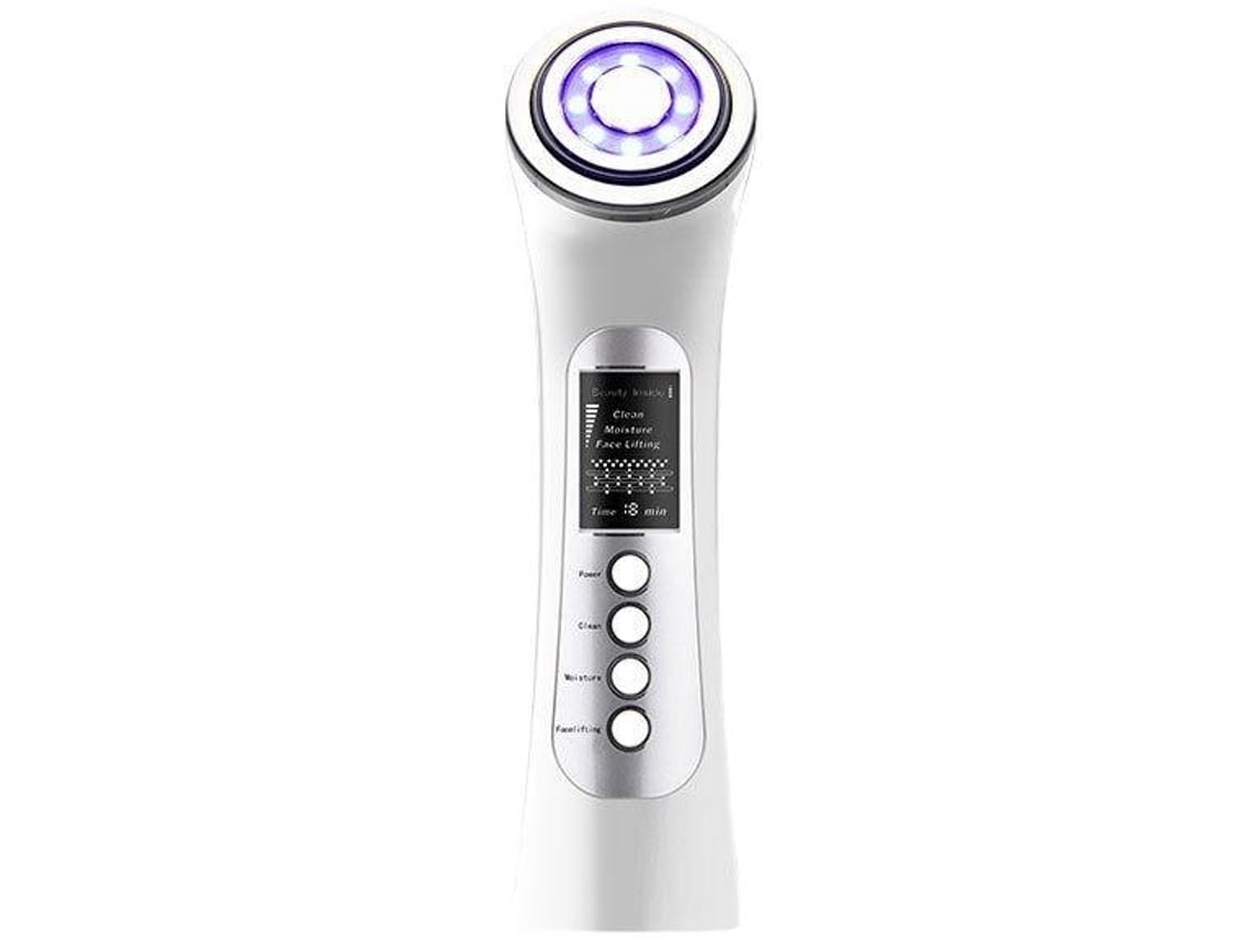 Masajeador facial antiarrugas 5 en 1, dispositivo de radiofrecuencia facial con 2 LED, terapia de luz RF, vibración iónica para antiarrugas y Yunzii
