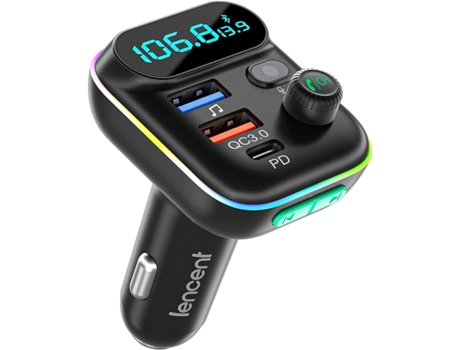 Transmisor Bluetooth 5,0 Fm, manos libres, reproductor de música para coche, adaptador de Radio Bluetooth, 2 X Usb + tipo C, soporte de carga rápid...