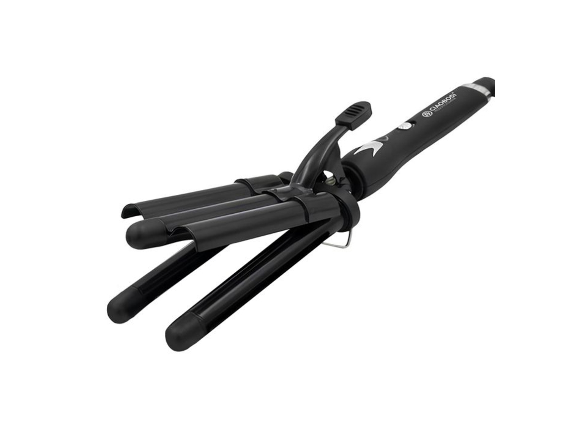 Modelador De Cachos, Avizar, Triplo Tubo 50w, Aquecimento Rápido, Ondas Suaves, Preto