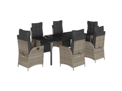 Maison Exclusive - Set Comedor Jardín 7 Pzas Y Cojines Ratán Sintético Gris