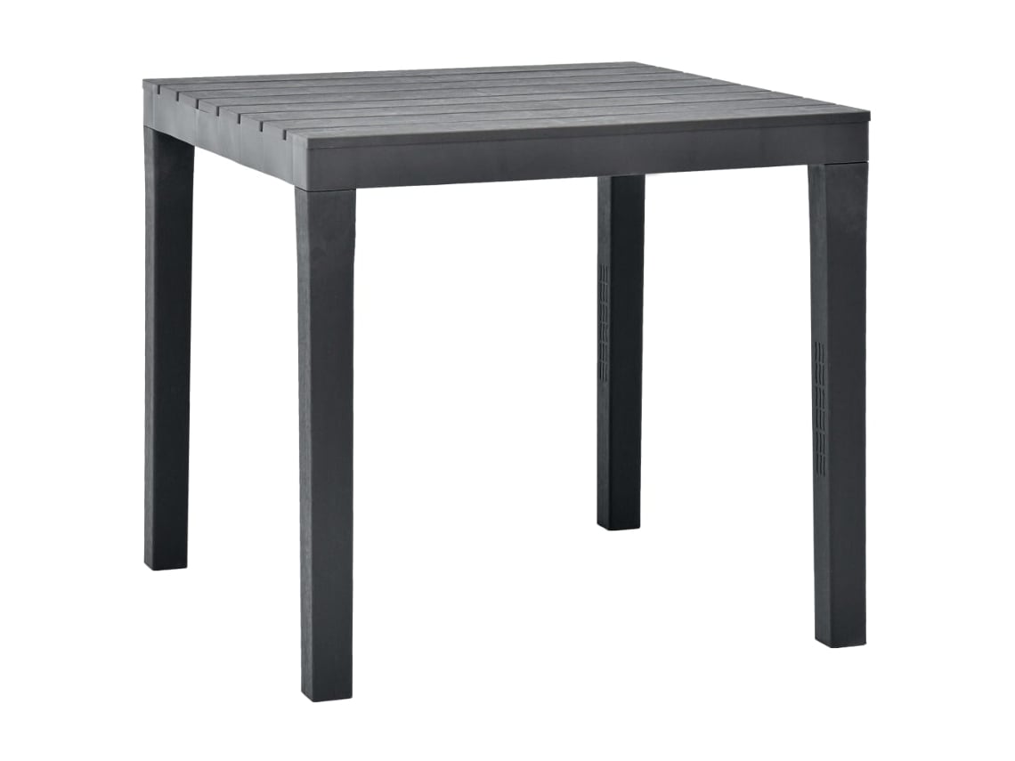 Mesa de jardín de plástico antracita de 78 x 78 x 72 cm, DKD HOME DECOR