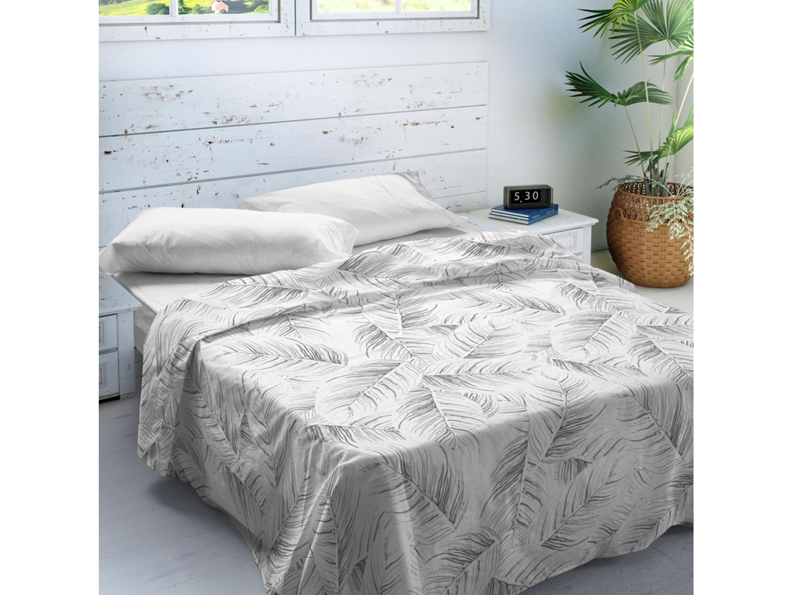 Juego de Sábanas SANDAL Estampadas 2 Piezas Cama 135 - Algodón - ACANTO STONE
