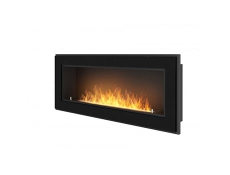 Chimenea de bioetanol empotrada de pared RAME 120 Negro con cristal OUTINFIRE