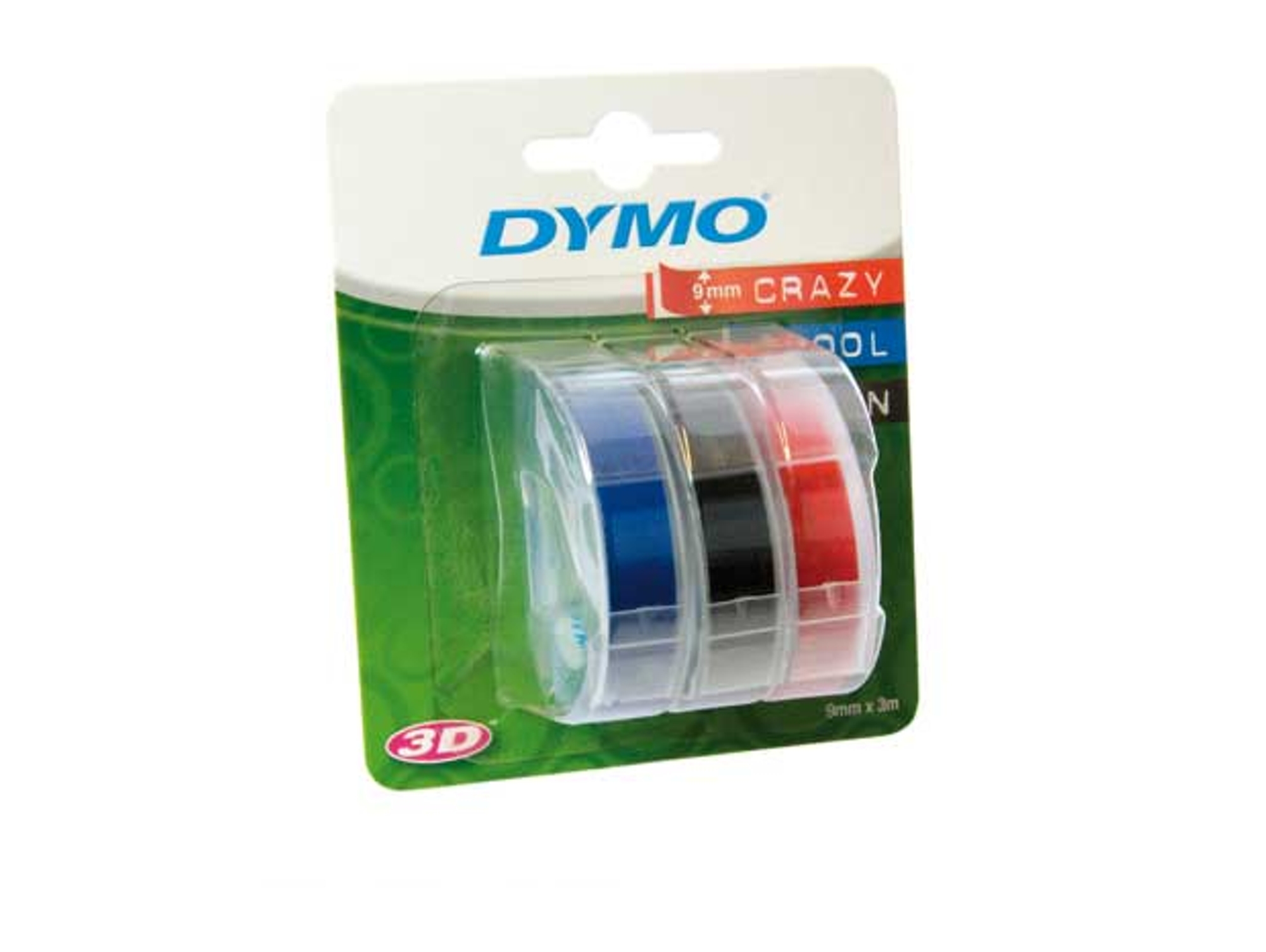 Cinta Etiquetas DYMO 9MMX3M P-3 Negro/Azul/Rojo S0847750
