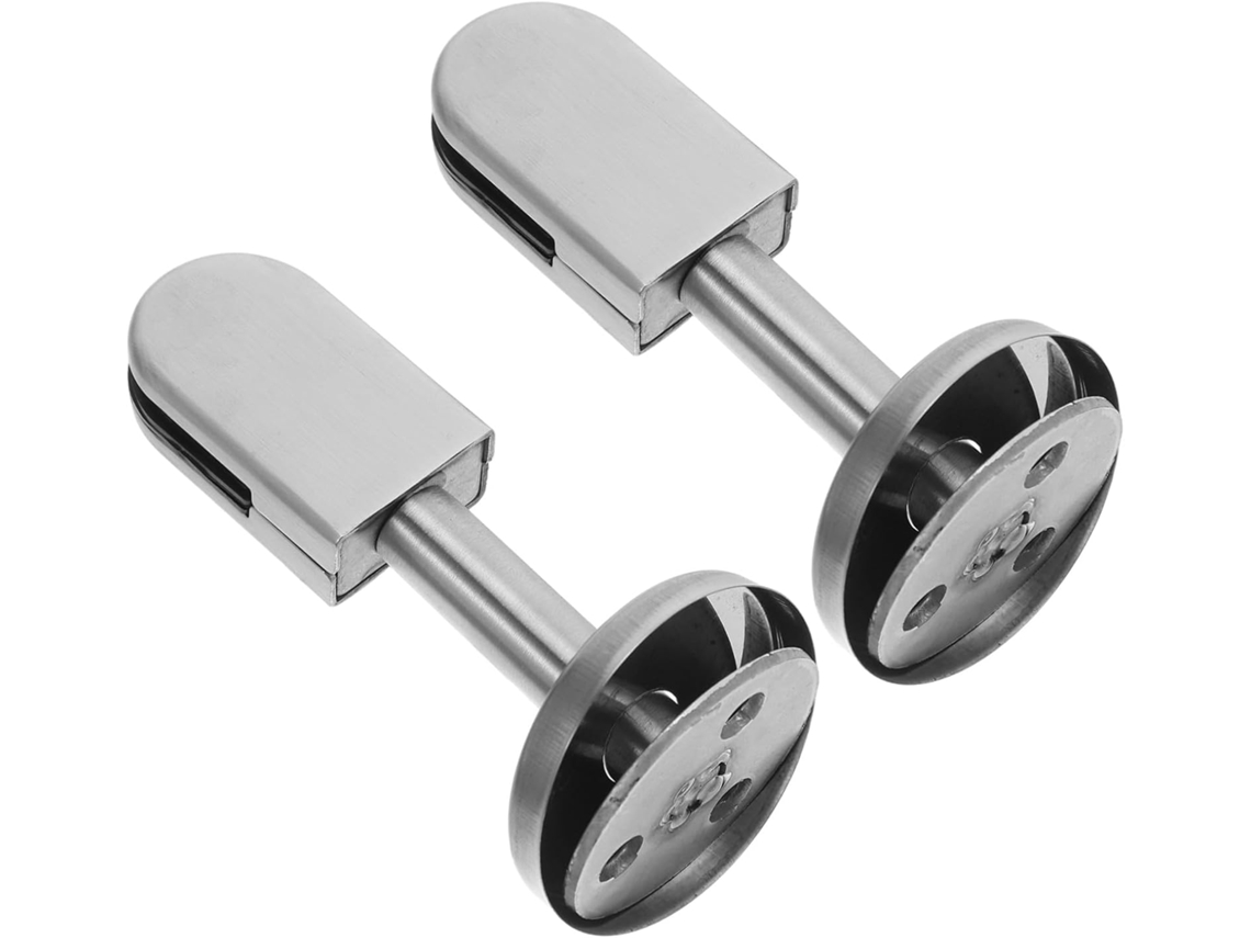 Juego de 2 abrazaderas Imikeya de acero inoxidable para vidrio, mamparas ajustables y pantallas.