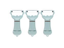 Pelador de frutas de 3 piezas con cuchilla de acero inoxidable, utensilio de cocina multifuncional