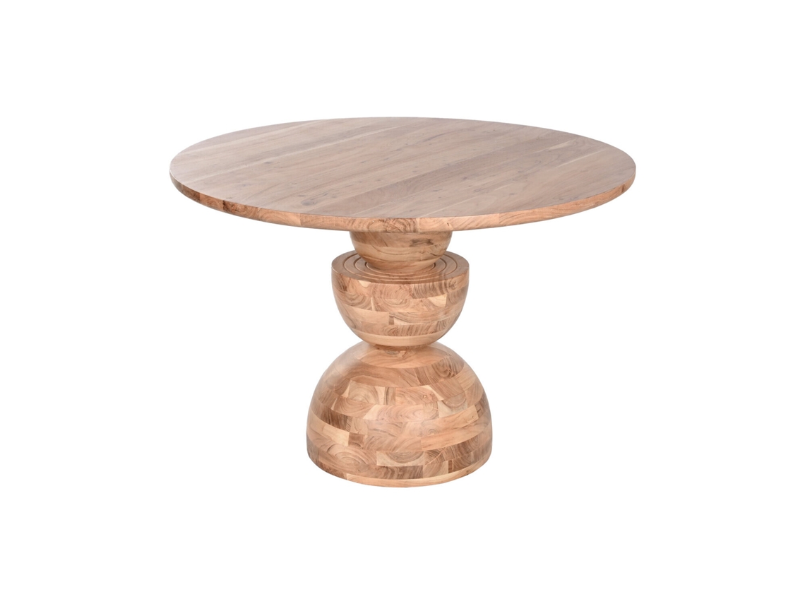Mesa Redonda Comedor Acacia Natural 115x115x76cm