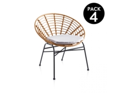 Pack 4 sillones Talma Rattan 70 x 75 x 60 cm