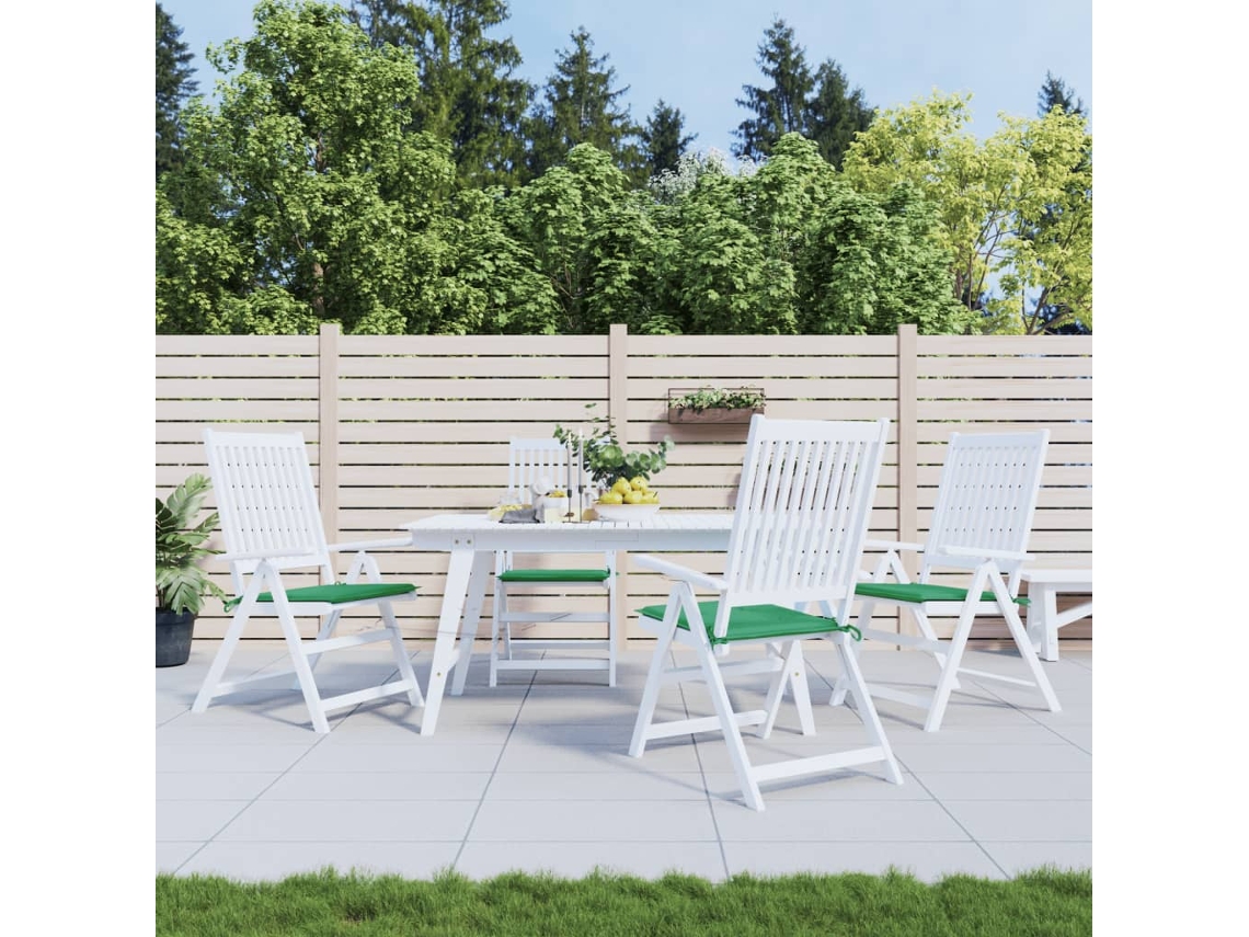 Cojines De Silla De Jardín 4 Uds Tela Oxford Verde 50x50x4 Cm