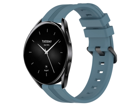 Correa de reloj inteligente para Xiaomi Watch S2 46 mm 22 mm Correa de reloj Slicone a rayas cóncavas (Rock Cyan)