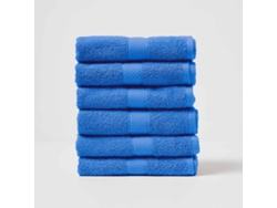 Homescapes Turkish Cotton Hand Towel Set Of 6, Blue