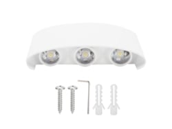 2026-lámpara De Pared 6led 6w Ip65 Impermeable Luz Blanca Ac85-265v Para Exterior Jardín