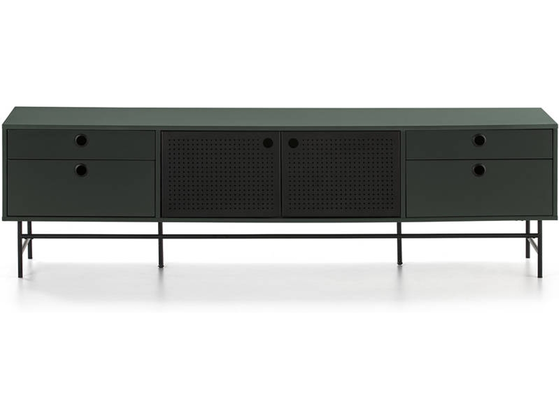 Mueble TV BAZAR MONDIALE Punto (Verde Oscuro - MDF - 180x40x52 cm)